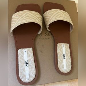 Brand: Zara | Size: 38/7.5 | Color: Tan/White